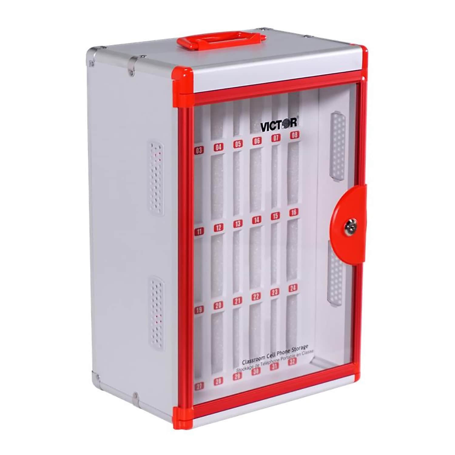 Victor Technology Aluminum Classroom Cell Phone Locker, 18.5" x 12.8" x 8.61", Multicolored (VCTPB032)