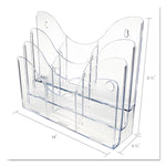 3-Tier Document Organizer W/6 Removable Dividers, 14w X 3.5d X 11.5h, Clear