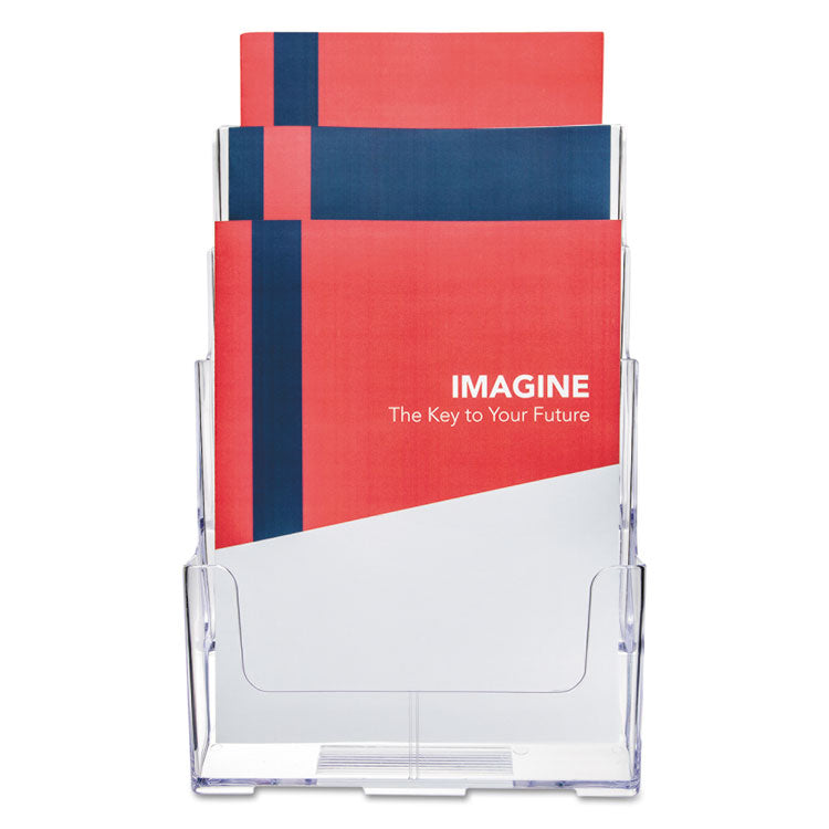 3-Compartment Docuholder, Magazine Size, 9.5w X 6.25d X 12.63, Clear