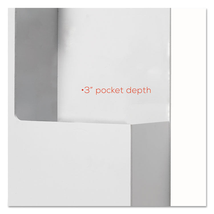 Suggestion Box Literature Holder with Locking Top, 13.75 x 3.63 x 13.94, Plastic, White