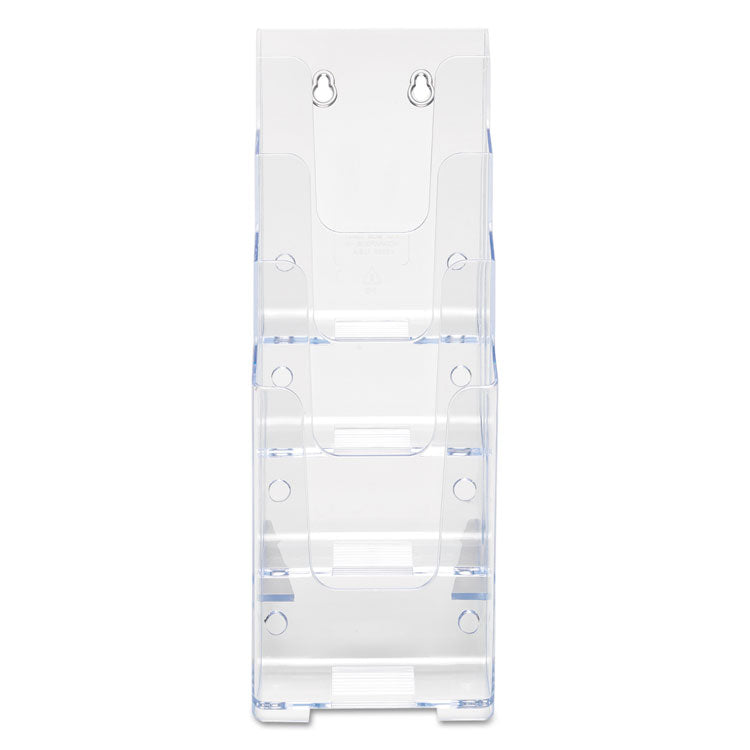 4-Compartment Docuholder, Leaflet Size, 4.88w X 6.13d X 10h, Clear