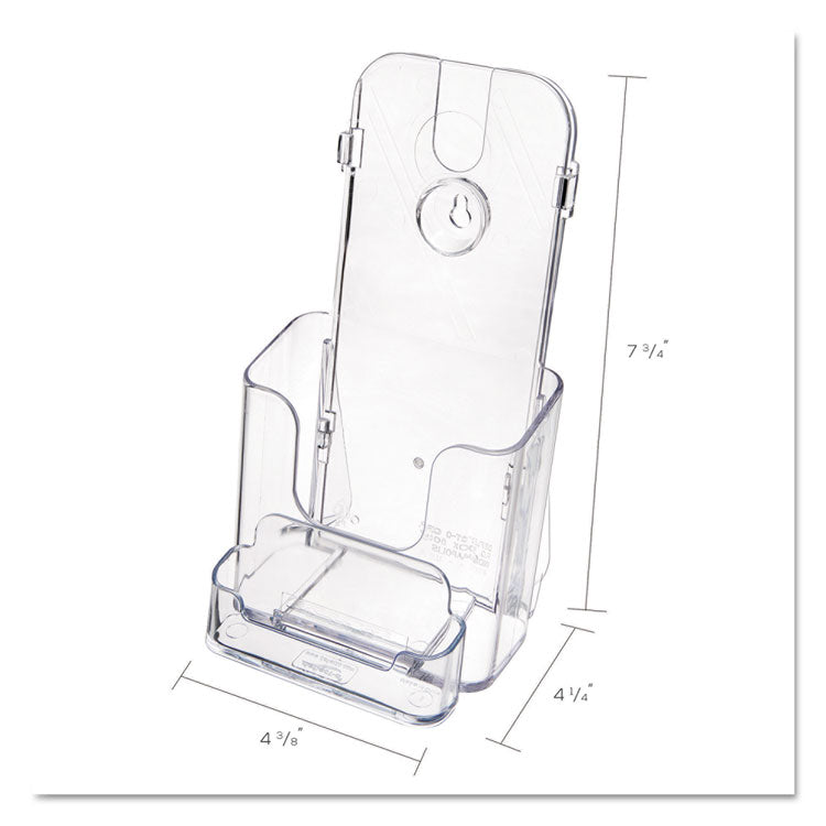 Docuholder For Countertop/wall-Mount W/card Holder, 4.38w X 4.25d X 7.75h, Clear