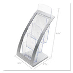 3-Tier Literature Holder, Leaflet Size, 6.75w X 6.94d X 13.31h, Silver