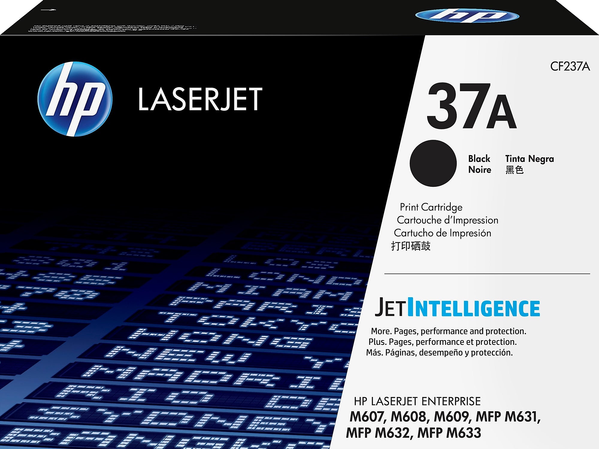 HP 37A Black Standard Yield Toner Cartridge, Prints Up to 11,000 Pages (CF237A)