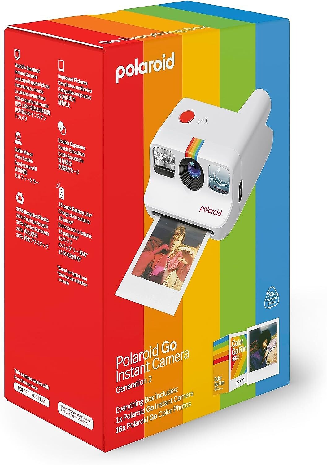 Polaroid Go Generation 2 Everything Box - Mini Instant Camera and Film Bundle (16 Photos Included) - White(6282)