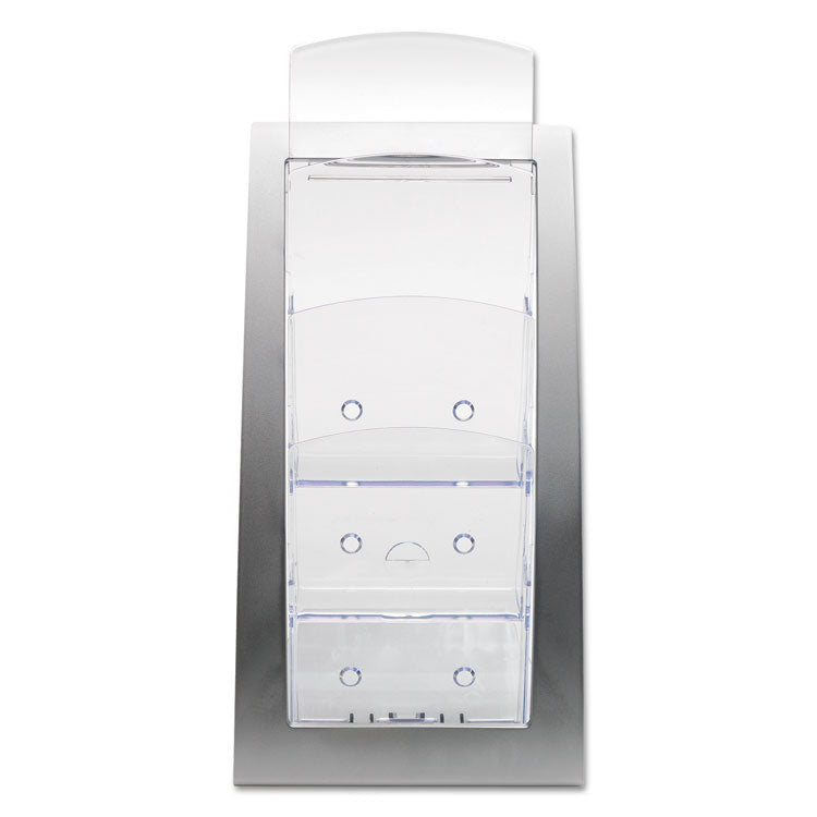 3-Tier Literature Holder, Leaflet Size, 6.75w X 6.94d X 13.31h, Silver
