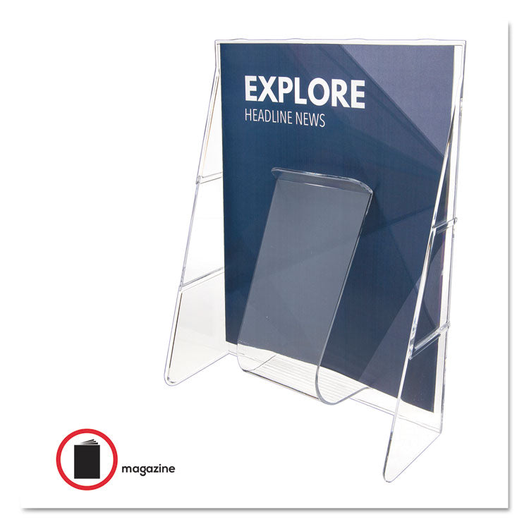 Stand-Tall Wall-Mount Literature Rack, Magazine, 9.13w X 3.25d X 11.88h, Clear