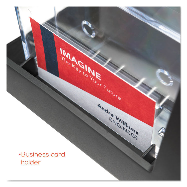 3-Tier Literature Holder, Leaflet Size, 6.75w X 6.94d X 13.31h, Black