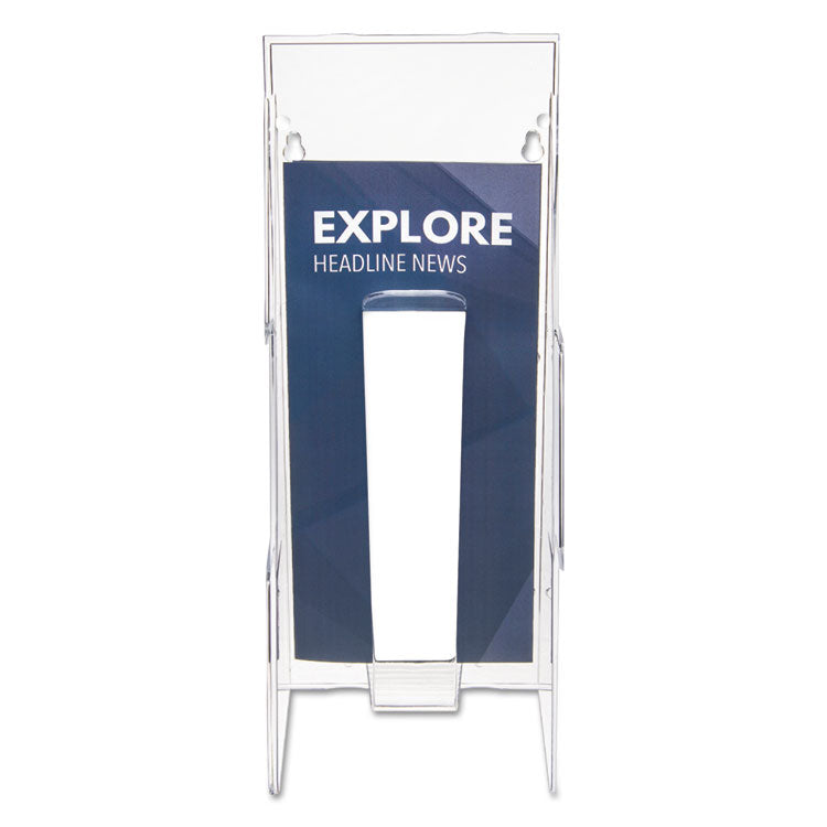Stand-Tall Wall-Mount Literature Rack, Leaflet, 4.56w X 3.25d X 11.88h, Clear