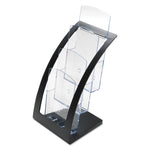 3-Tier Literature Holder, Leaflet Size, 6.75w X 6.94d X 13.31h, Black