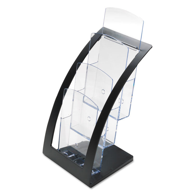3-Tier Literature Holder, Leaflet Size, 6.75w X 6.94d X 13.31h, Black