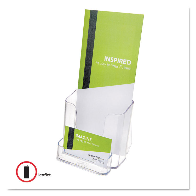 Docuholder For Countertop/wall-Mount W/card Holder, 4.38w X 4.25d X 7.75h, Clear
