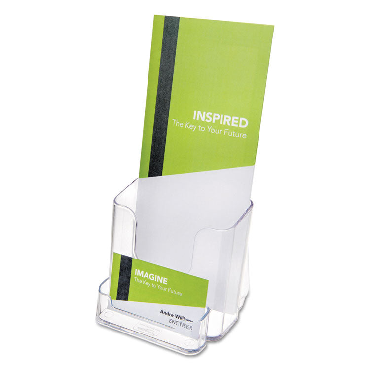 Docuholder For Countertop/wall-Mount W/card Holder, 4.38w X 4.25d X 7.75h, Clear