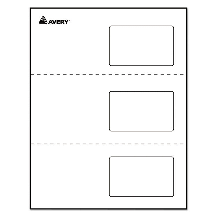 Laminated Laser/inkjet Id Cards, 2 1/4 X 3 1/2, White, 30/box