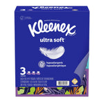 Kleenex Ultra Soft Facial Tissue, 3-Ply, 120 Tissues/Box, 3 Boxes/Pack (54314)