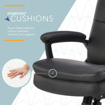 Click365 Ergonomic Bonded Leather Swivel Executive Chair, Black (CCHR10024B)