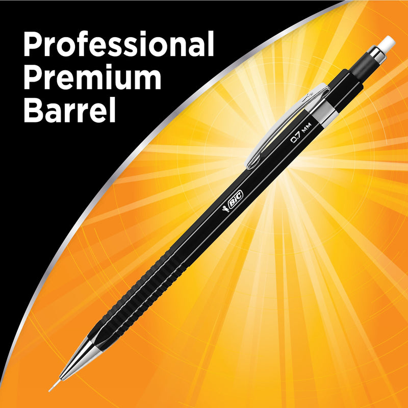 BIC Break Resistant Pro Mechanical Pencil, #2 Hard Lead, 2/Pack (MVR7P2-BLK)