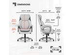 Sharper Image S-600 Active Lumbar Heated Ergonomic Bonded Leather Swivel Executive Massage Chair, Off-White (60098-OWHT)