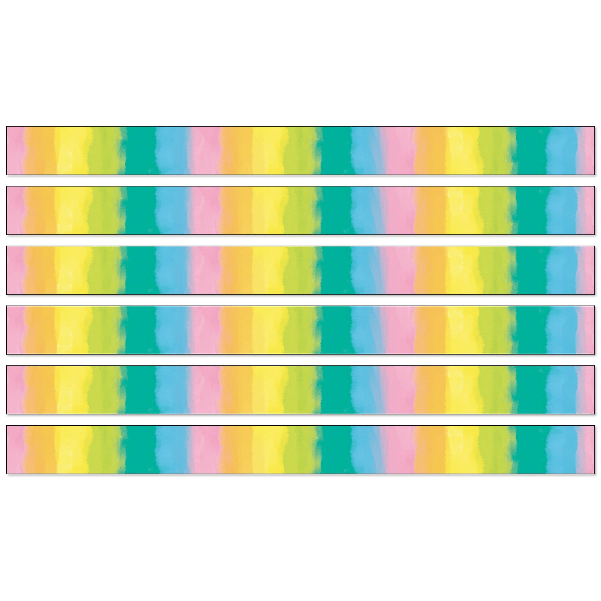 Happily Ever Elementary Creatively Inspired Straight Borders, 3" x 3', Watercolor, 6/Bundle (CD-108503-6)