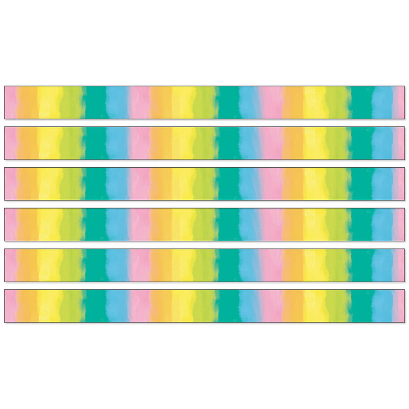 Happily Ever Elementary Creatively Inspired Straight Borders, 3" x 3', Watercolor, 6/Bundle (CD-108503-6)