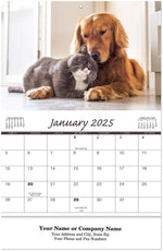 2025 Furry Friends Wall Calendar Stapled, Qty 500