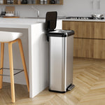 iTouchless SoftStep EXP Stainless Steel Step Trash Can with Plastic Lid, 20 Gallon, Silver/Black (PP20RSB)