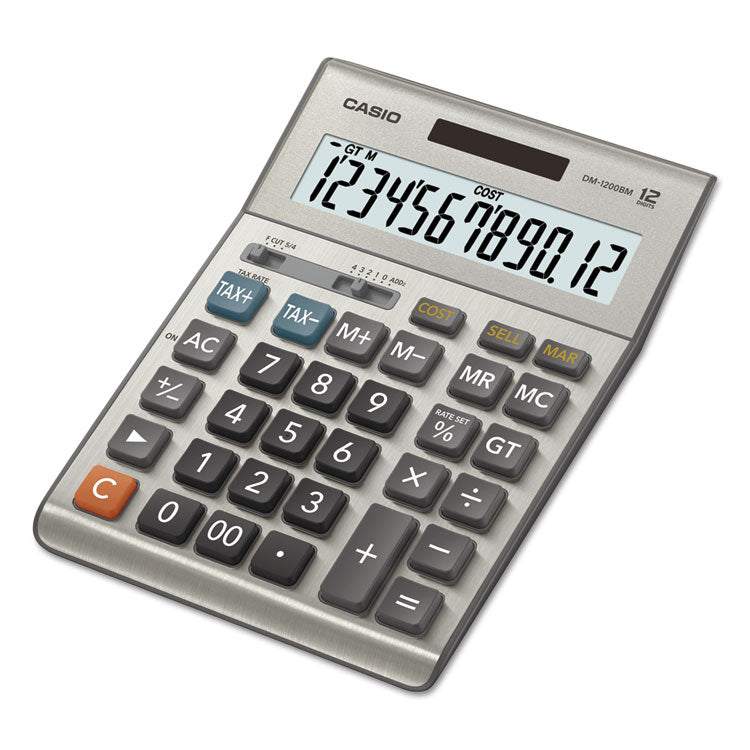 Dm1200bm Desktop Calculator, 12-Digit Lcd, Silver