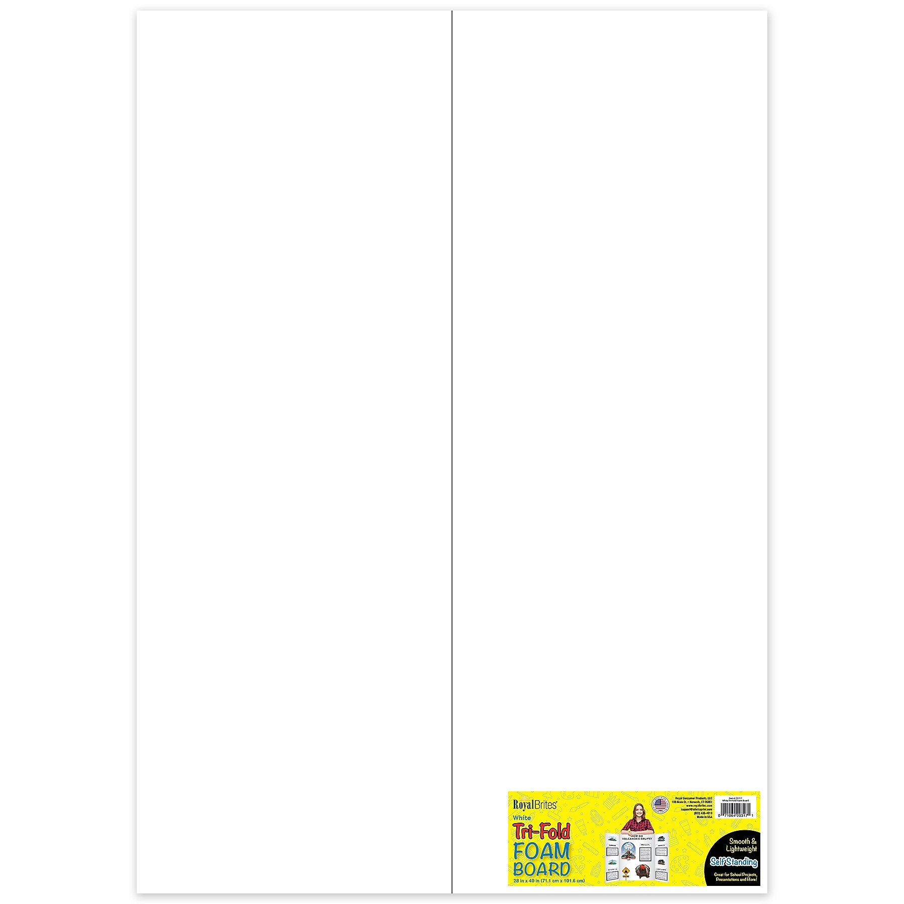 Royal Brites Tri-Fold Foam Board, 28" x 40", White (GEO20317)