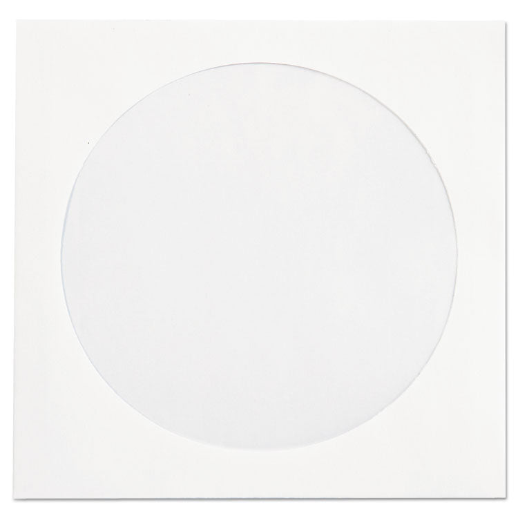 CD/DVD Sleeves, 1 Disc Capacity, White, 250/Box