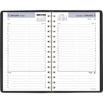 2026 AT-A-GLANCE DayMinder 5" x 8" Daily Appointment Book, Faux Leather Cover, Black (G100-00-26)