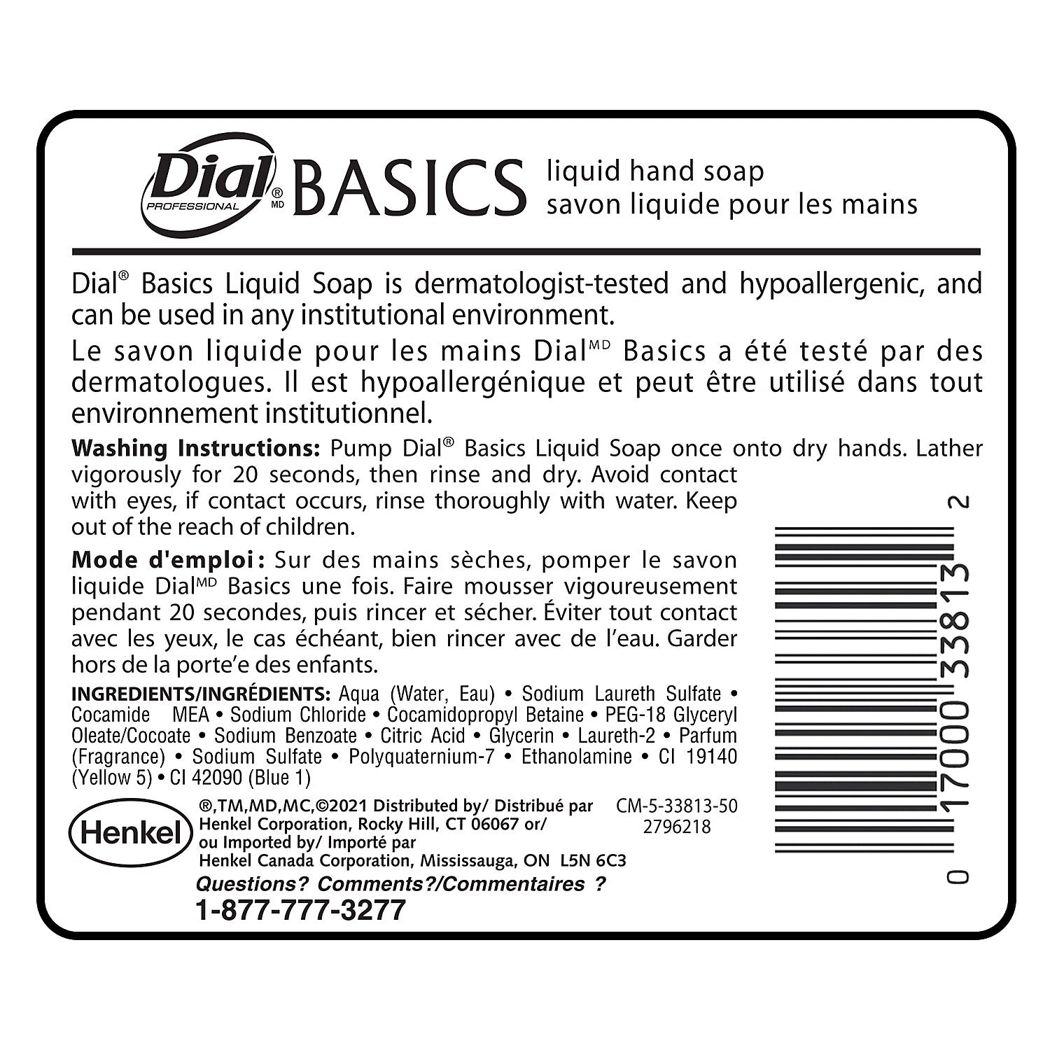 Dial Basics Liquid Hand Soap, 12/Carton (33815)