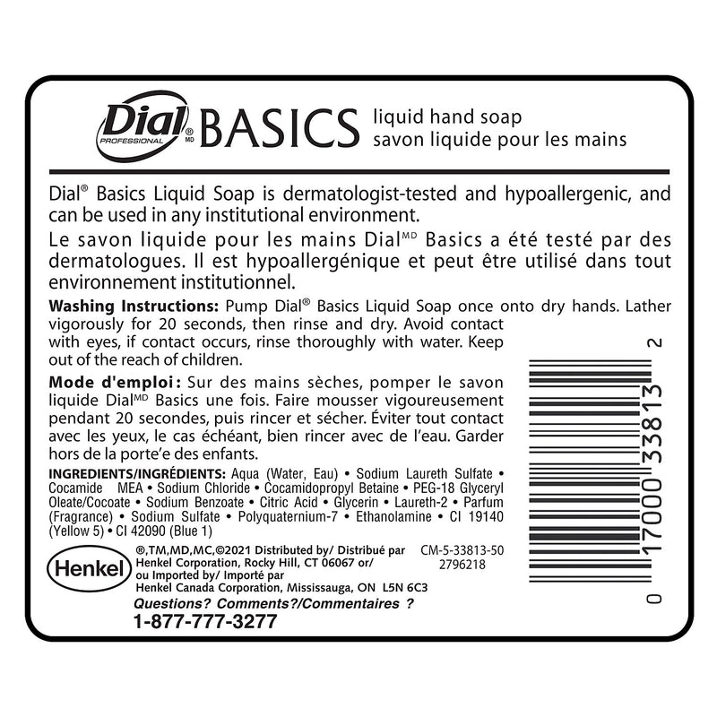 Dial Basics Liquid Hand Soap, 12/Carton (33815)