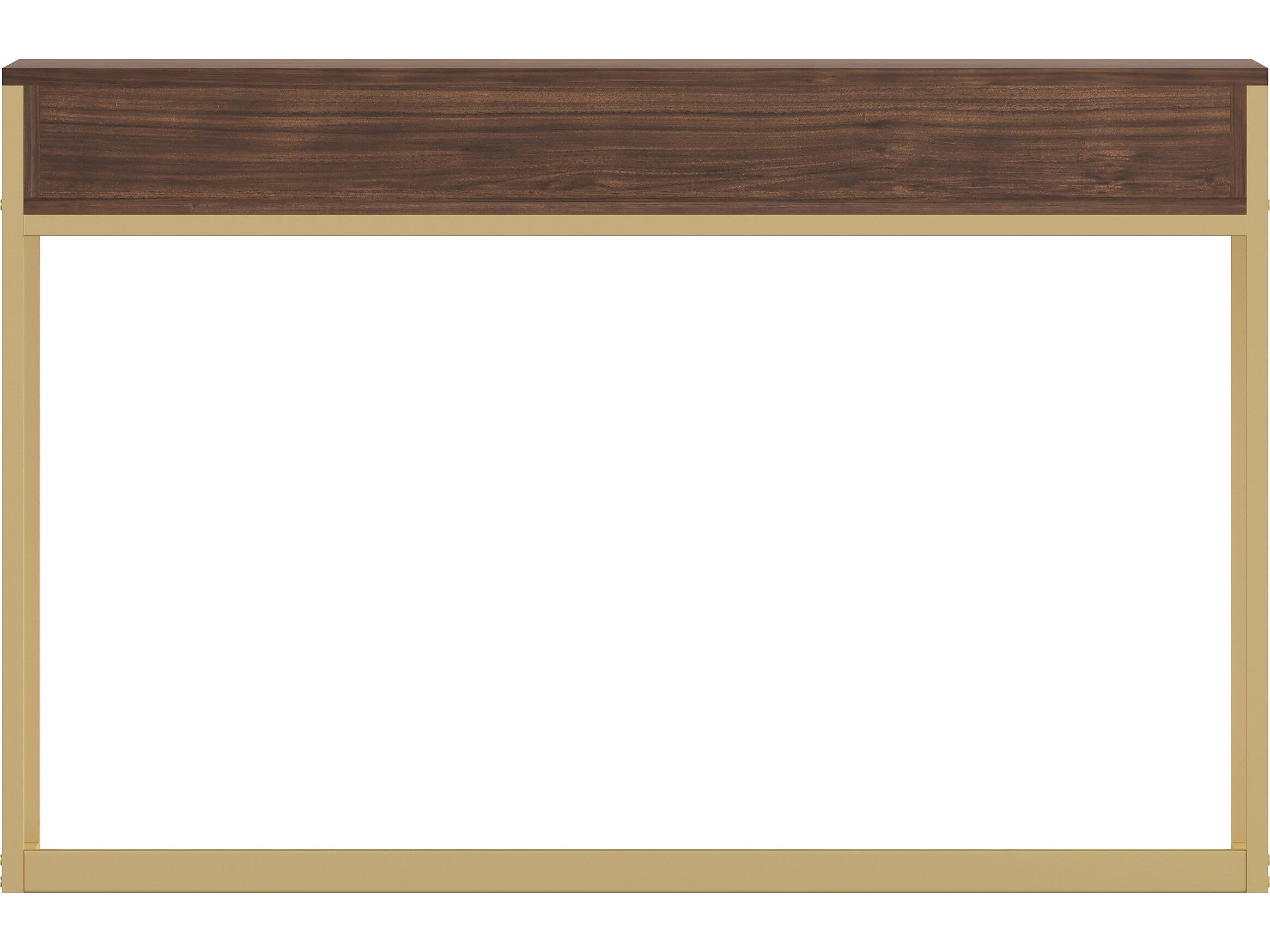 Martha Stewart Ollie 47"W Home Office Desk with 3 Drawers, Walnut/Polished Brass (ZGZP028BRGLD)