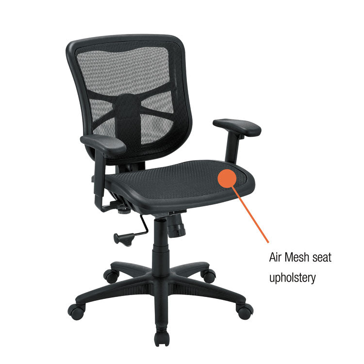 Alera Elusion Series Mesh Mid-Back Swivel/tilt Chair, Supports Up To 275 Lb, 17.9" To 21.6" Seat Height, Black