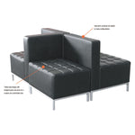 Alera QUB Series Ottoman, 26.38" x 21.5" x 17.5", Black