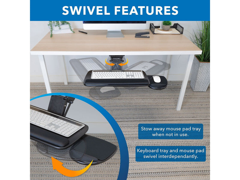 Mount-It! Adjustable Keyboard and Mouse Tray, Black (MI-7149)