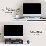Anji Mountain Mango Wood Monitor Stand with Two USB Ports, Up to 32" Monitor, Walnut (MS-FNG-WAL-P)