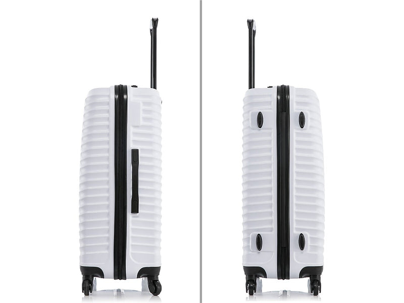 DUKAP Adly 3-Piece Hardside Spinner Luggage Set, TSA Checkpoint Friendly, White (DKADLSML-WHI)