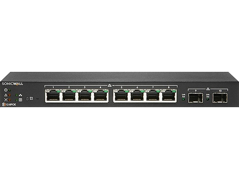 SonicWALL 8-Port Gigabit Ethernet Managed Switch, Black (02-SSC-2463)