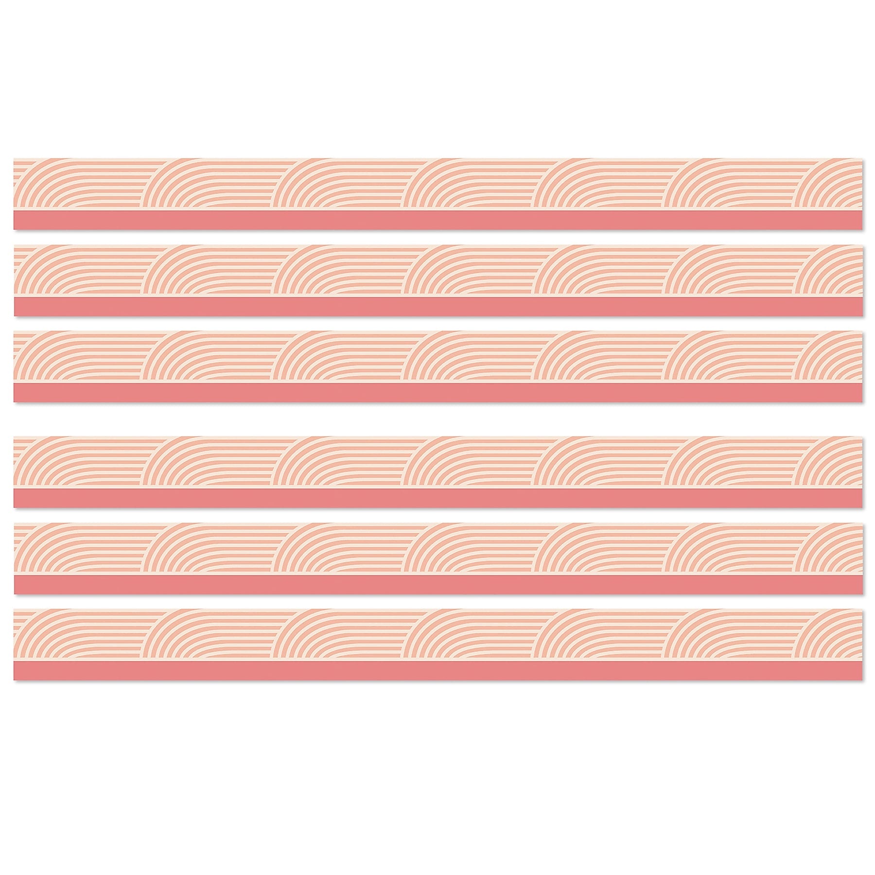 Carson Dellosa Education True to You Straight Bulletin Board Borders, 3" x 3', Coral Wave, 6/Bundle (CD-108524-6)