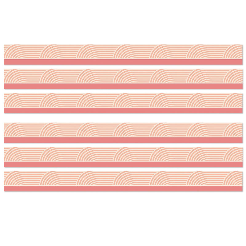 Carson Dellosa Education True to You Straight Bulletin Board Borders, 3" x 3', Coral Wave, 6/Bundle (CD-108524-6)
