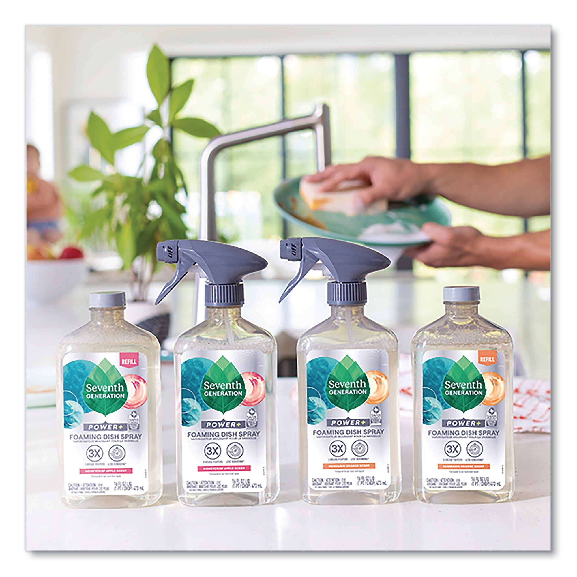 Seventh Generation Foaming Dish Spray, Mandarin Orange Scent, 16 oz Bottle