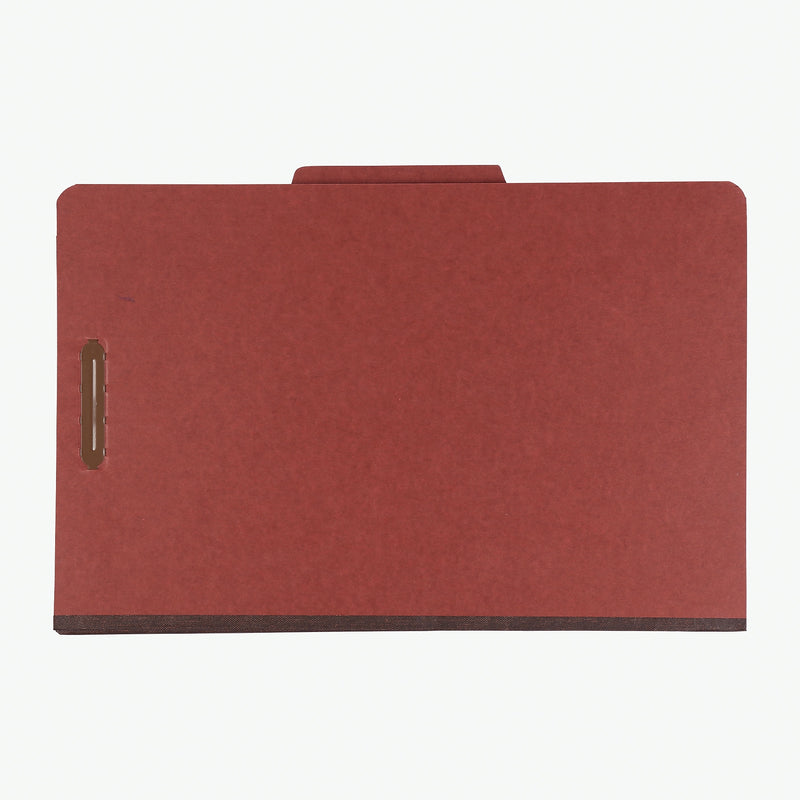 Pendaflex Pressboard Classification Folders, 1-Divider, 2" Expansion, Legal Size, Brick Red, 10/Box (2157R)