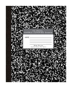 Roaring Spring Paper Products 1-Subject Composition Notebooks, 8" x 10", Wide Ruled, 60 Sheets, Black (77505)