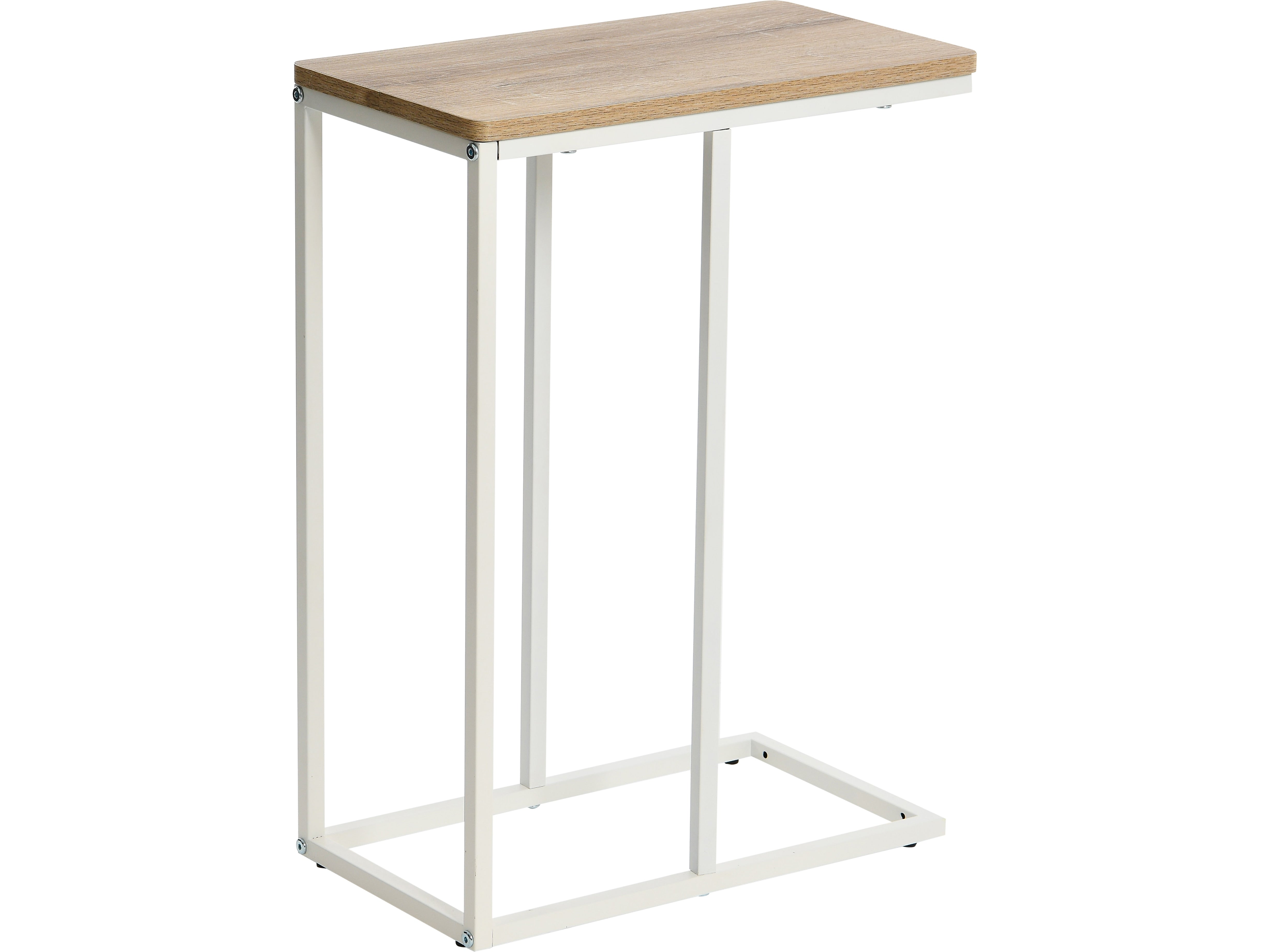 Household Essentials Jamestown 10"W x 18"D Laminate End Table, Coastal Oak/White (8229-1)