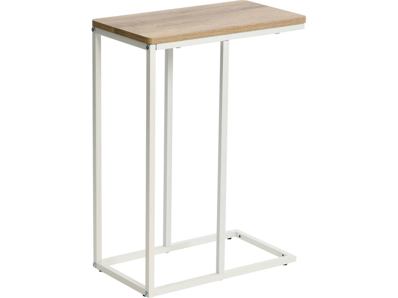 Household Essentials Jamestown 10"W x 18"D Laminate End Table, Coastal Oak/White (8229-1)