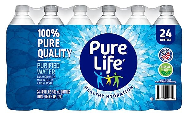 Pure Life Purified Water, 16.9 oz., 24 Bottles/Carton (110109)