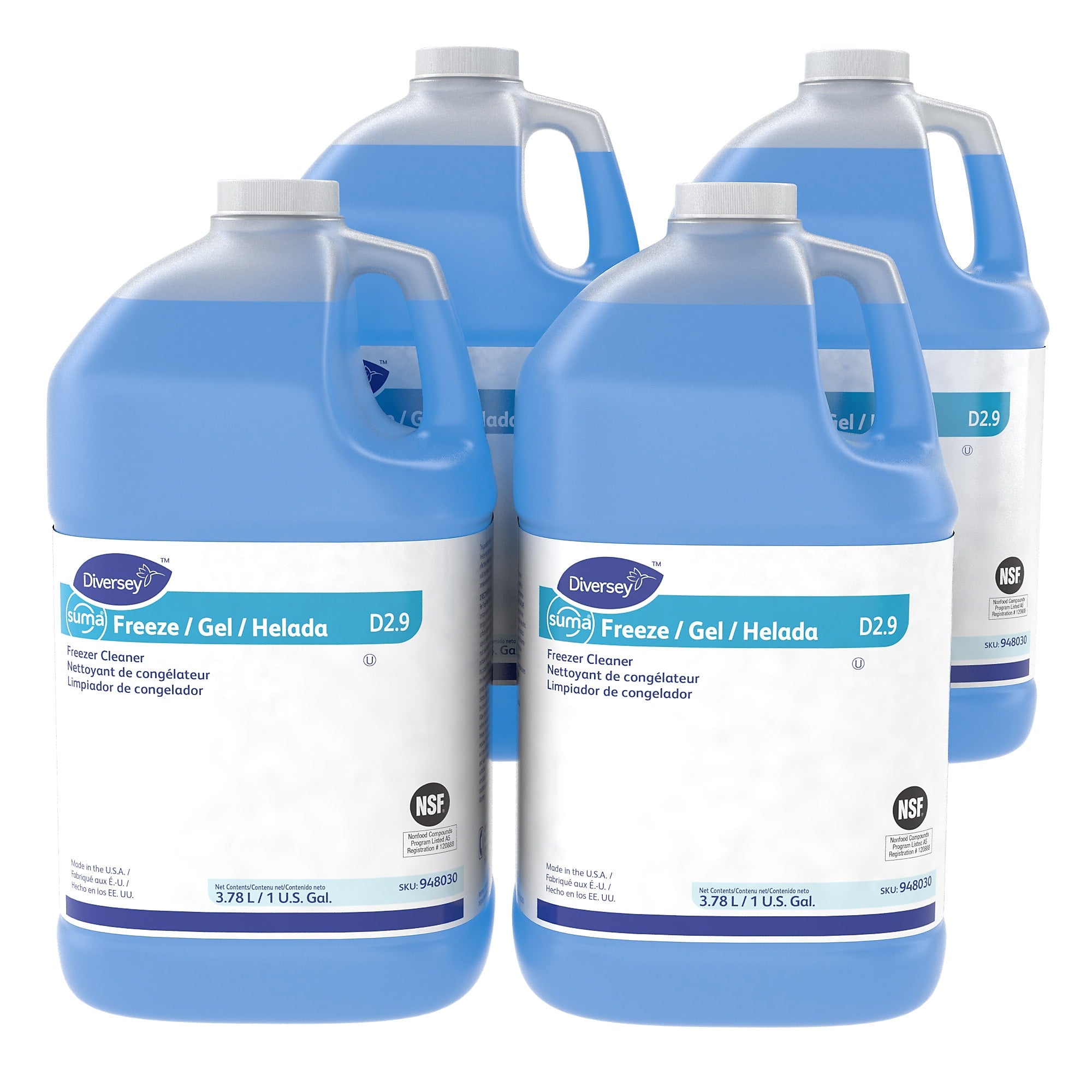 Diversey Suma Freeze D2.9 Floor Cleaner, Unscented, 128 Fl. Oz., 4/Carton (948030)