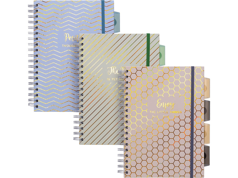 Pukka Pad Haze 5-Subject Notebooks, 7.4" x 9.84", Ruled, 100 Sheets, Assorted Colors, 3/Pack (9975(AST)-HZE)
