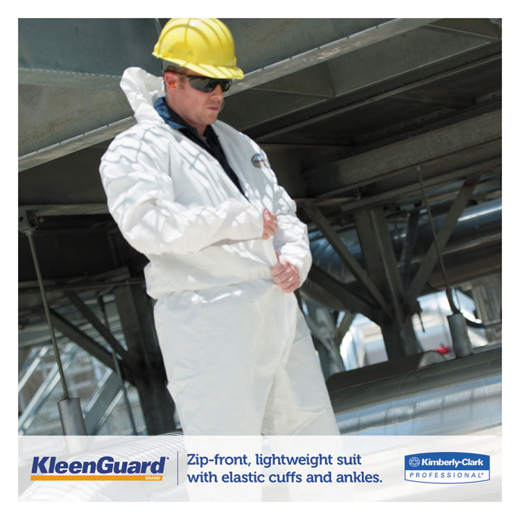 A35 Liquid And Particle Protection Coveralls, Zipper Front, Hooded, Elastic Wrists And Ankles, 2x-Large, White, 25/carton